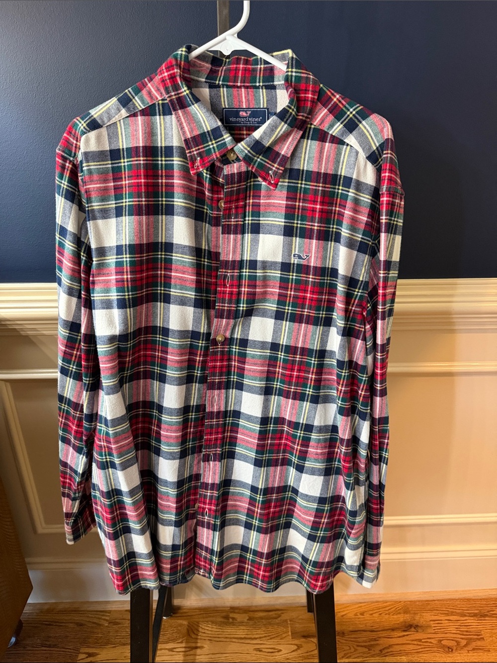 Vineyard Vines Red, Green & White Plaid Button-Down Shirt